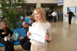 Our Assistant Anna meeting Anastasiaweb clients in Odessa airport