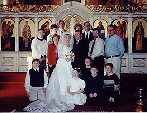 The exciting companionship in an orthodox church